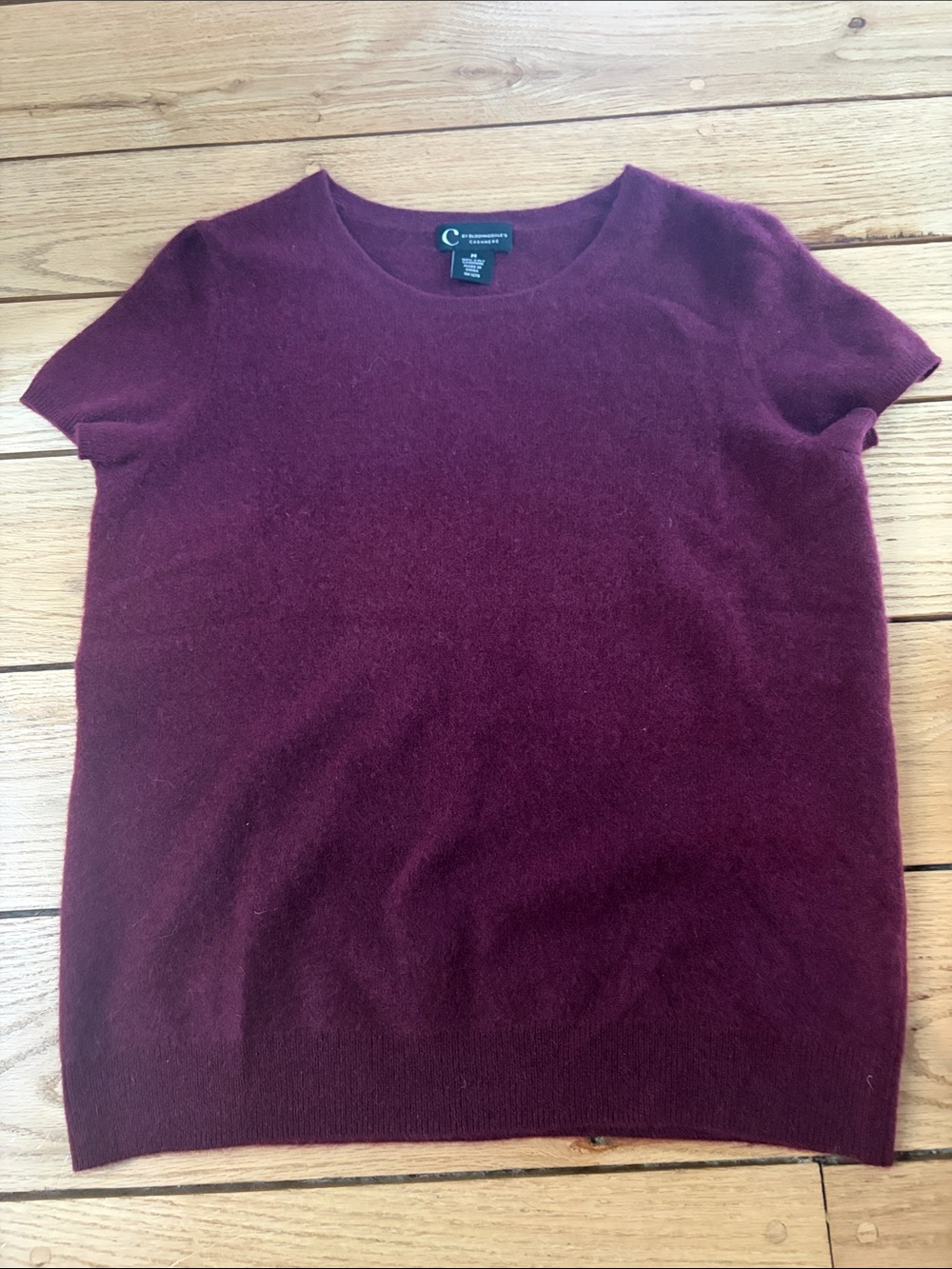 Bloomingdale's Short Sleeve Crewneck Top - Burgundy